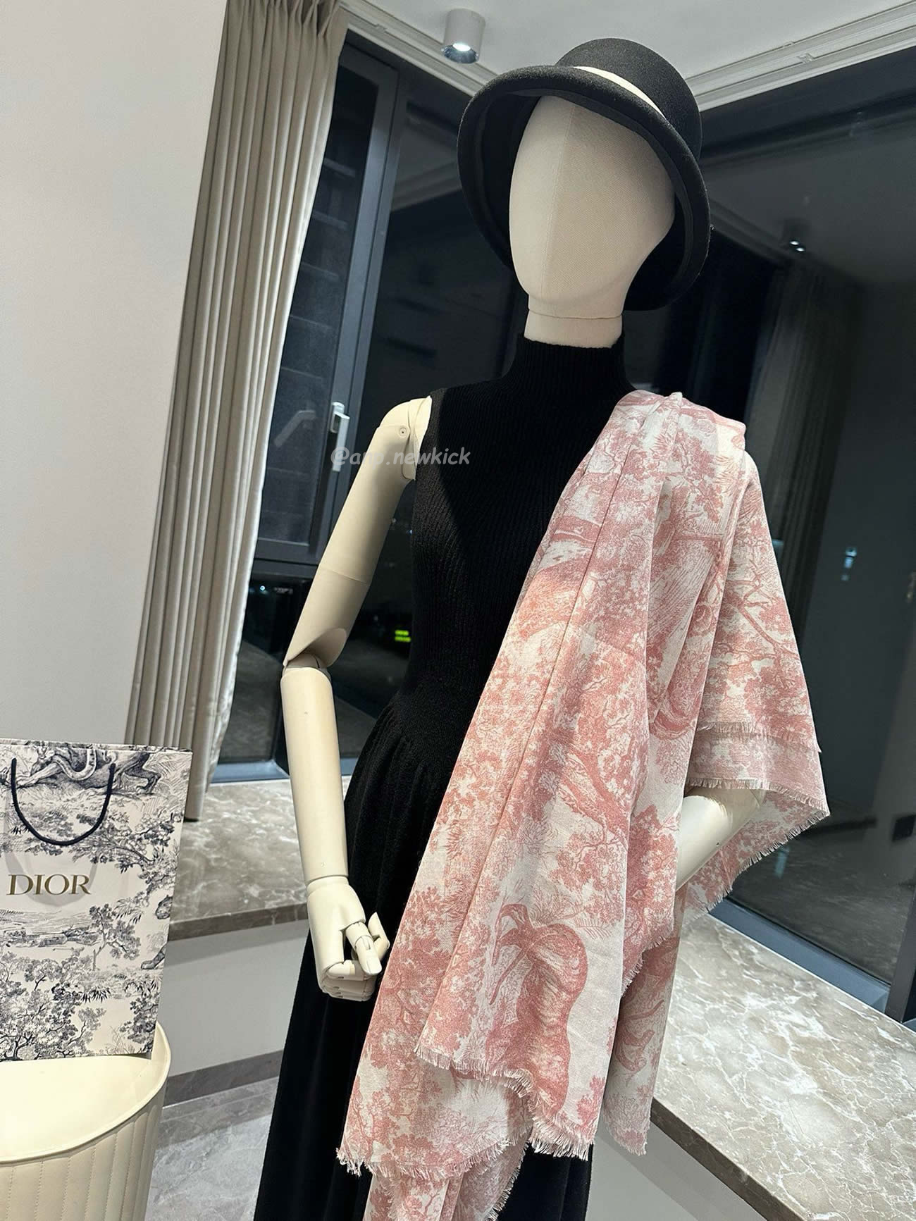 Dior Printed Shawl Cashmere Fabrics Sauvage Ruyi Print 140x180cm (8) - newkick.app